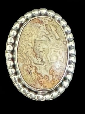 Vintage Agate Gemstone Brooch
